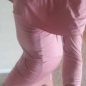 Pink Off Shoulder Dress